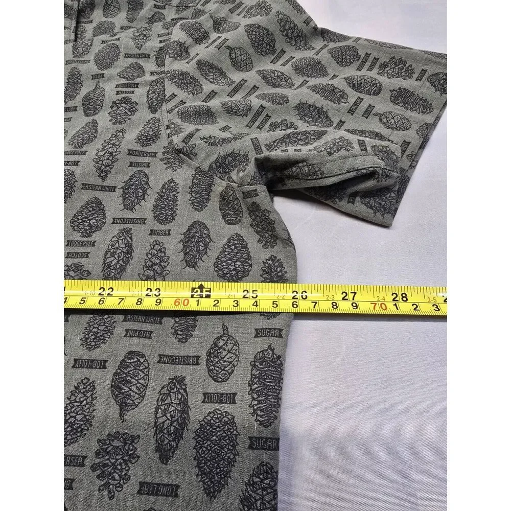 The North Face Green‎ Pinecone Button Up Short Sleeve Shirt 2XL Camp Outdoor